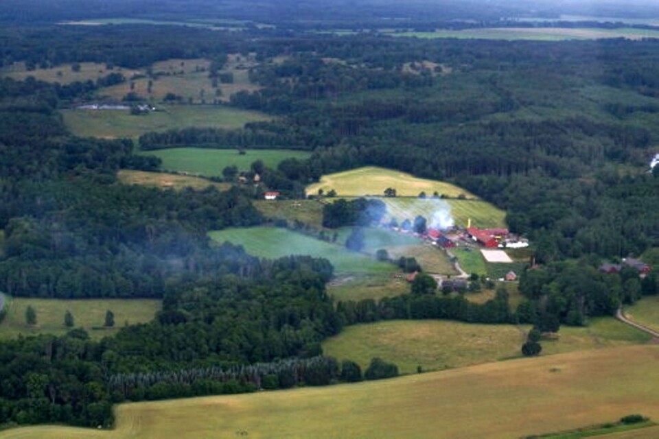 Bild från helgens brandflygning över Skåne.