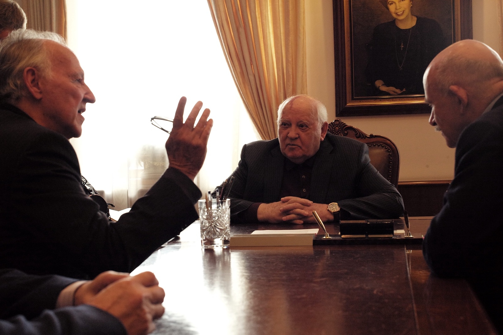Meeting with Gorbatjov hade världspremiär på dokumentärfilmfestivalen i Leipzig. 
Pressbild