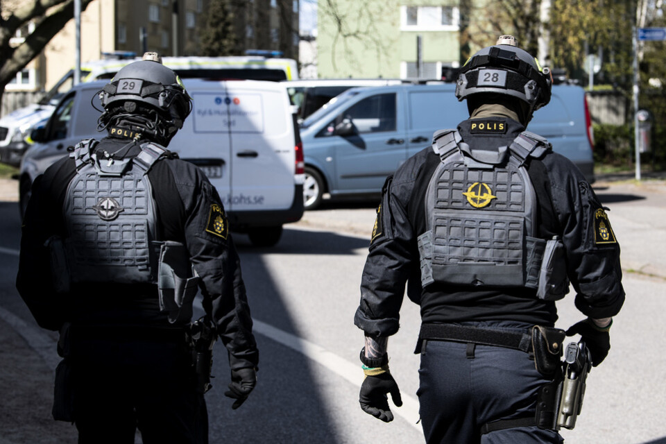 Polisen i Malmö under en insats inom Operation norrsken, som är en del av Operation rimfrost. Arkivbild.