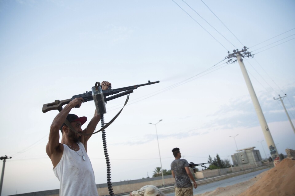 Soldater från Libyens FN-erkända regering (GNA) vid frontlinjen under strider i södra Tripoli för två år sedan.