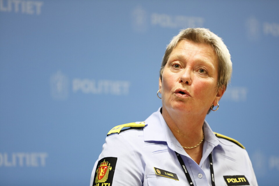 Oslos polischef Beate Gangås under presskonferensen på torsdagen.