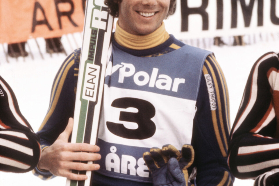 Ingemar Stenmark på höjden av sin popularitet, under världscuptävlingarna i Åre 1977.