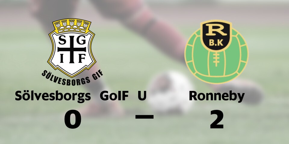 Ronneby har fyra raka segrar – vann mot Sölvesborgs GoIF U med 2-0