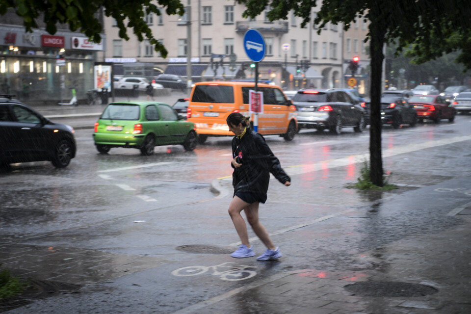 Under lördagens skyfall uppmättes hög dygnsnederbörd på vissa håll i Stockholm.