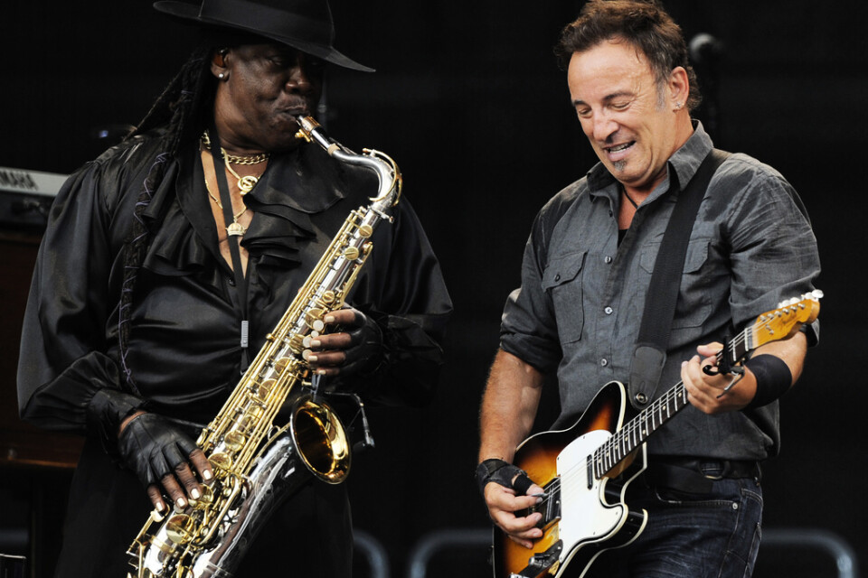 Clarence Clemons och Bruce Springsteen på scen 2009. Arkivbild.
