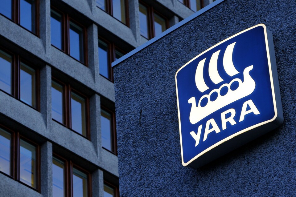 Skenande gaspriser slår mot gödselproduktionen för norska Yara. Arkivbild