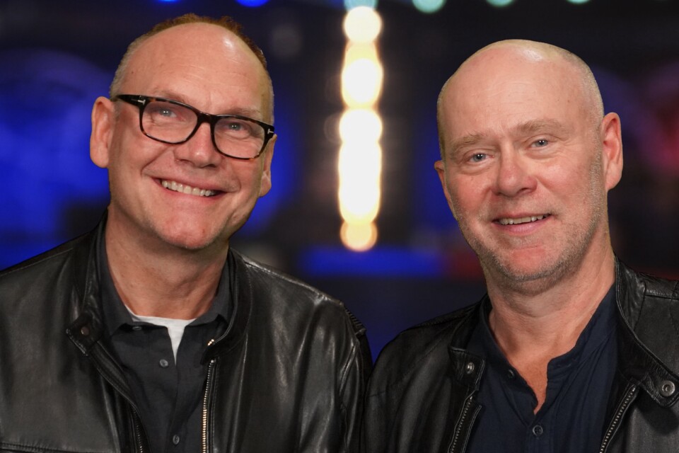 Anders S Nilsson och Folke Rydén har gjort dokumentärfilmen "Trump och komikerna - humorkriget" som sänds i TV4 och C More. Pressbild.