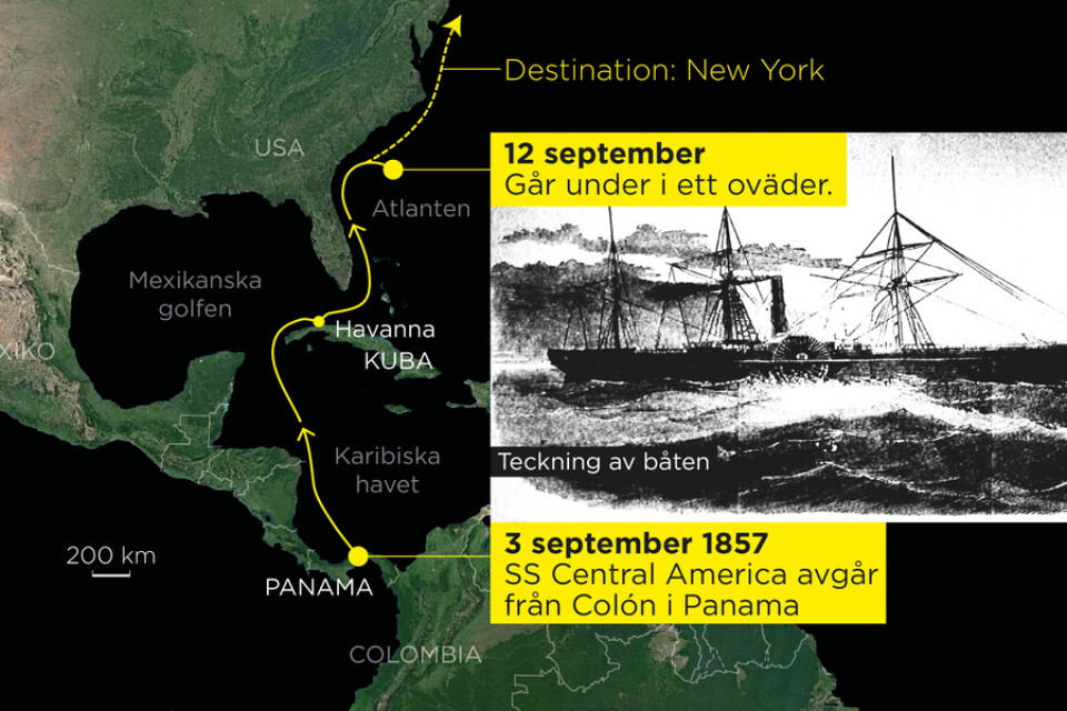 Den 12 september 1857 går SS Central America under i hårt väder utanför USA:s östkust.