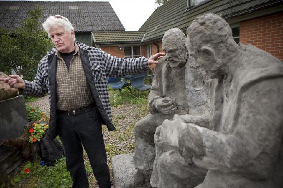 Jon Leifsson hoppas kunna visa upp skulpturen i samband med julskyltningen i Sjöbo.