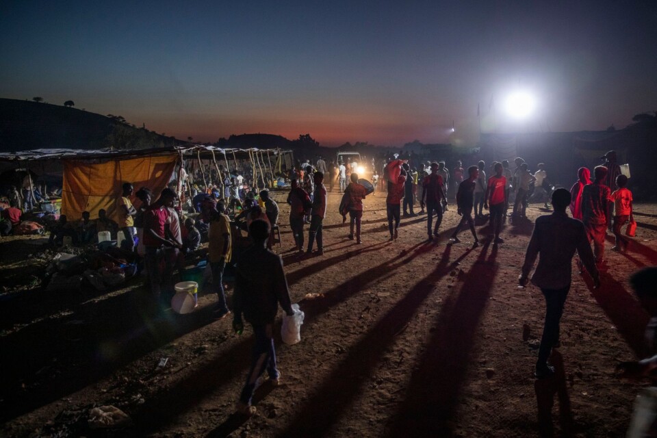 Flyktingar från Tigray rör sig över till östra Sudan.