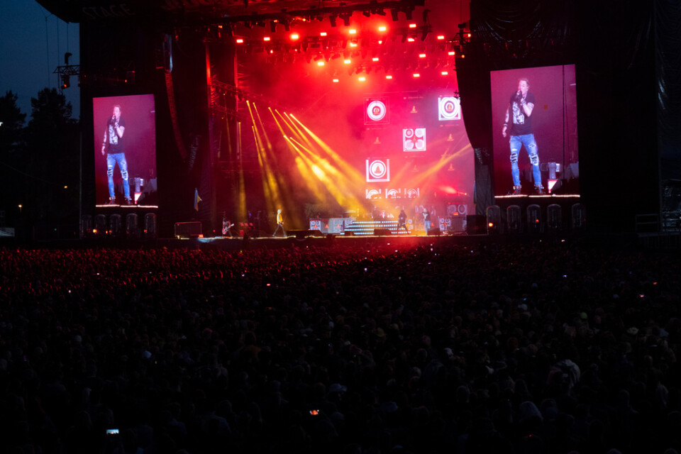 Guns N' Roses, med Axl Rose och Slash, uppträdde på Sweden Rock Festival 2022. Arkivbild.
