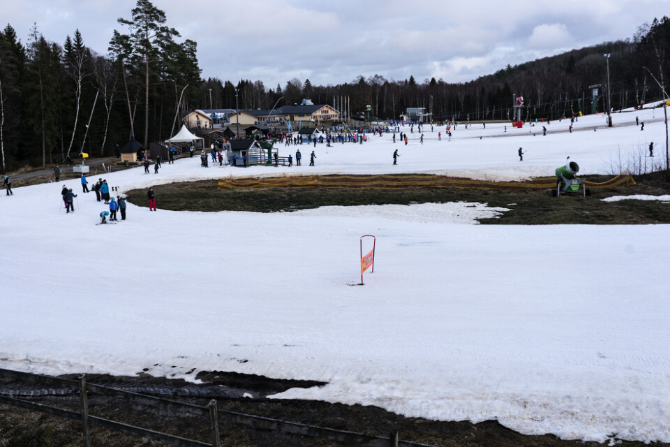 Vallåsens skidanläggning vid Hallandsåsen utanför Våxtorp i februari förra året. Arkivbild.