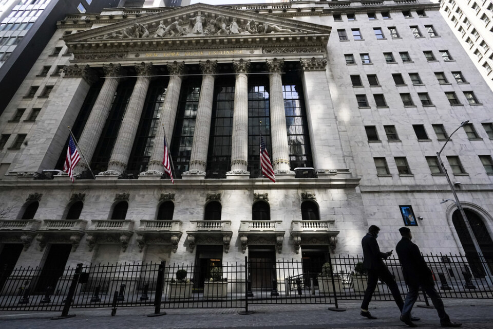 Banker fanns bland förlorarna på börsen i New York. Arkivbild.