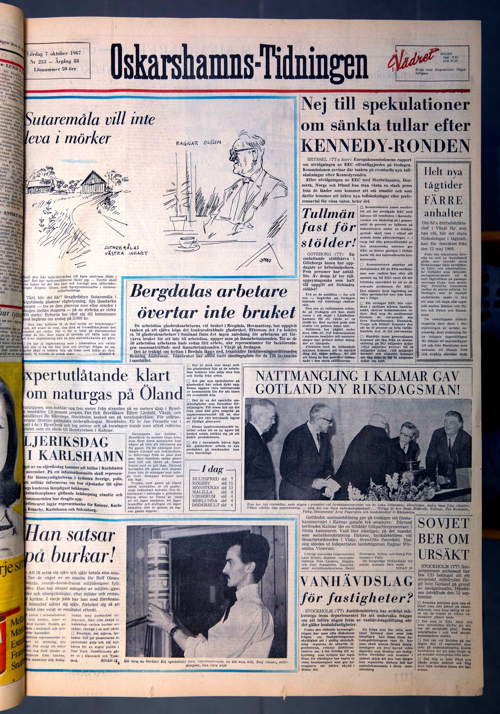Oskarshamns-Tidningen den 7 oktober 1967