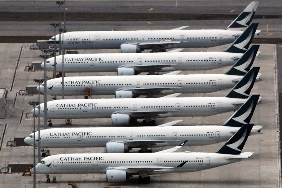 Hongkongs regering och befintliga ägare skjuter till mångmiljardpaket för att rädda Cathay Pacific Airways. Arkivbild