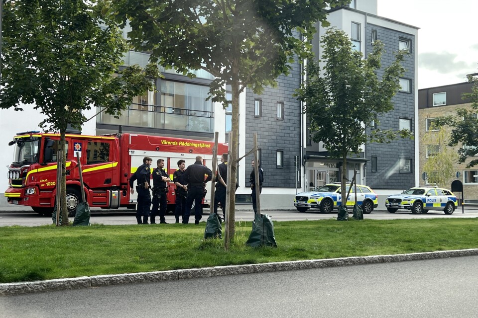 Larmet om rökutveckling på Drottninggatan i Växjö visade sig vara falskt