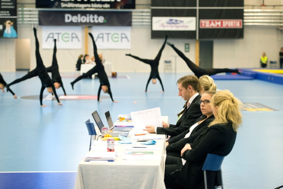 I helgen är det åter dags för gymnastiktävling i Fortnox Arena. BIlden är från tävlingen Rikscupen i truppgymnastik.