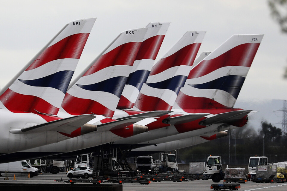 British Airways-flygplan på flygplatsen Heathrow i London. Arkivbild.