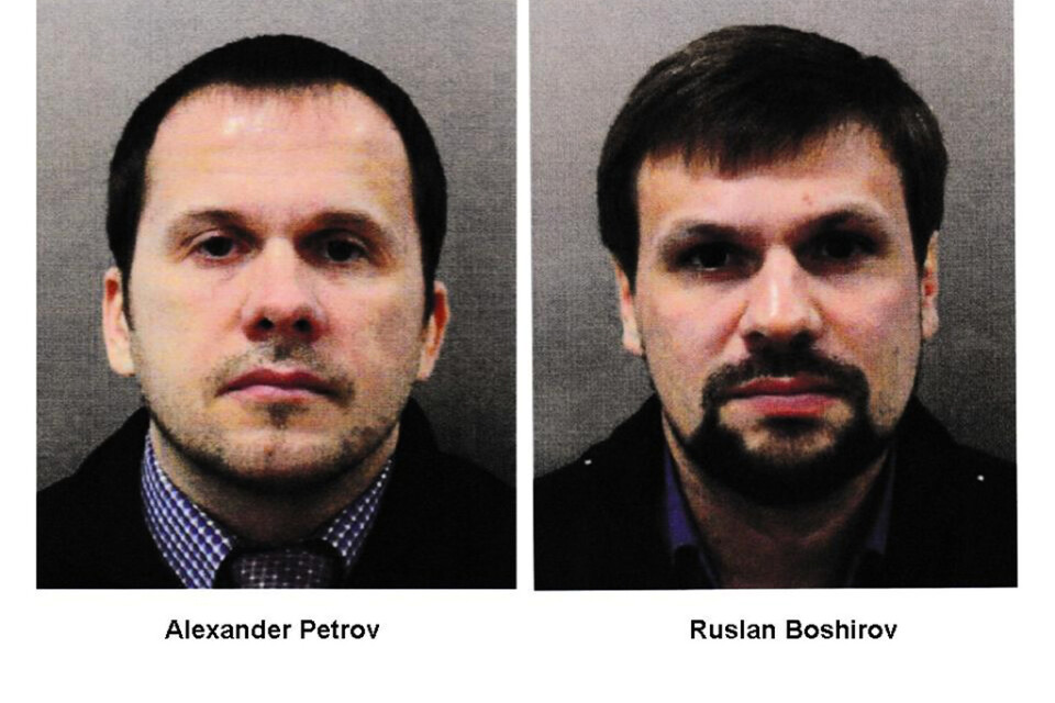 "Petrov" och "Bosjirov" på passbilder när de anlände till Storbritannien våren 2018. Arkivbild.