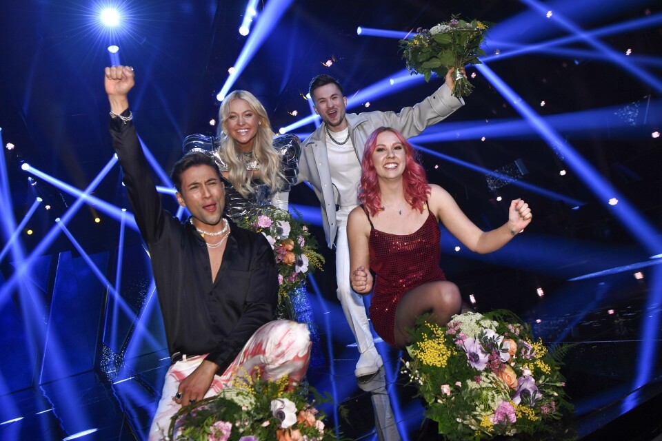 Klara Hammarström, Paul Rey, Alvaro Estrella och Clara Klingenström gick till final under Melodifestivalens deltävling Andra chansen, vilket sågs av strax över 2,7 miljoner. Arkivbild.