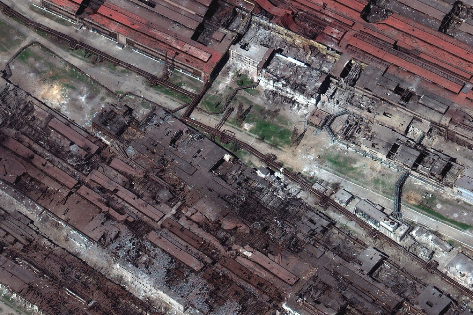 Satellitbild av Azovstal. Arkivbild.