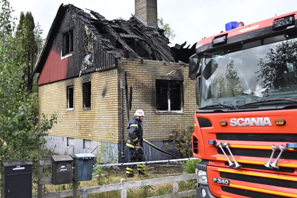 Villan i Eksjö kommun blev totalförstörd i branden.