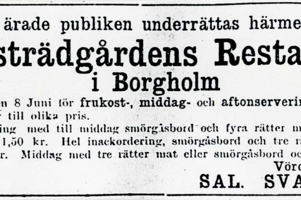 Nilséns  efterträdare Salomon Svanfeldt erbjöd en ståtlig meny till priser som för den tiden var ordinära.