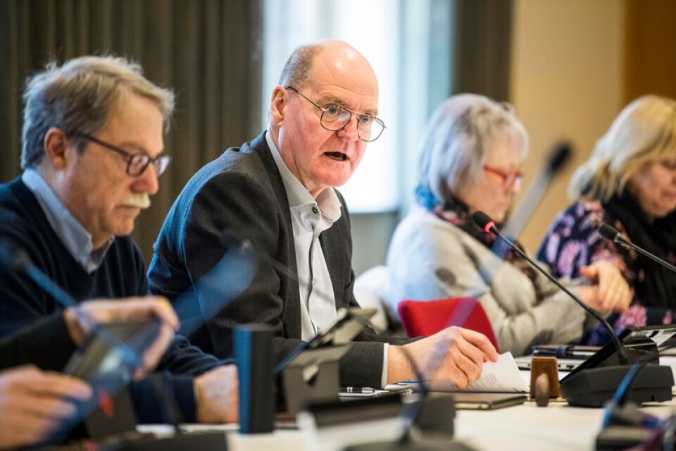 Kalle Sandström i samband med att landstingsstyrelsen höll krismöte om ekonomin tidigare i år.