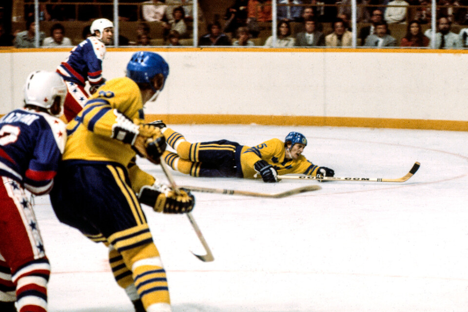 Börje Salming täckte skott med en frekvens som få andra. Här i Sveriges gruppspelsmatch mot USA i Canada Cup i Maple Leafs Gardens 1976. Arkivbild.