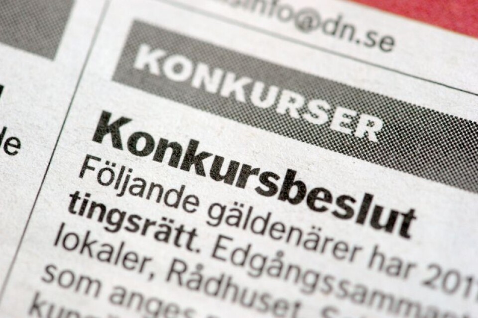 Fler företag i Skåne gick i konkurs under det gångna året.