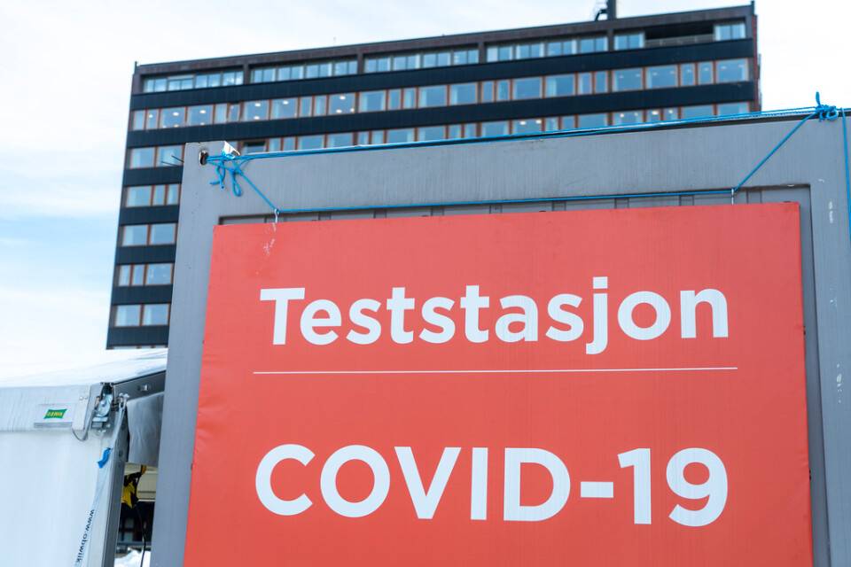 En teststation för covid-19 vid universitetet i Oslo. Arkivbild
