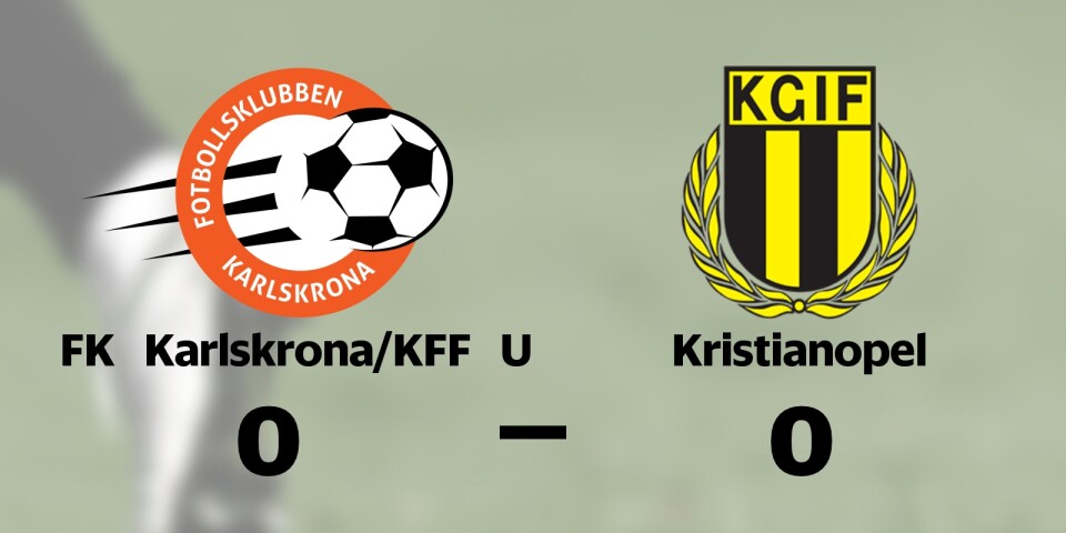 FK Karlskrona/KFF U och Kristianopel kryssade