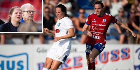 Thea Birgerud och Clara Markstedt under söndagens match.