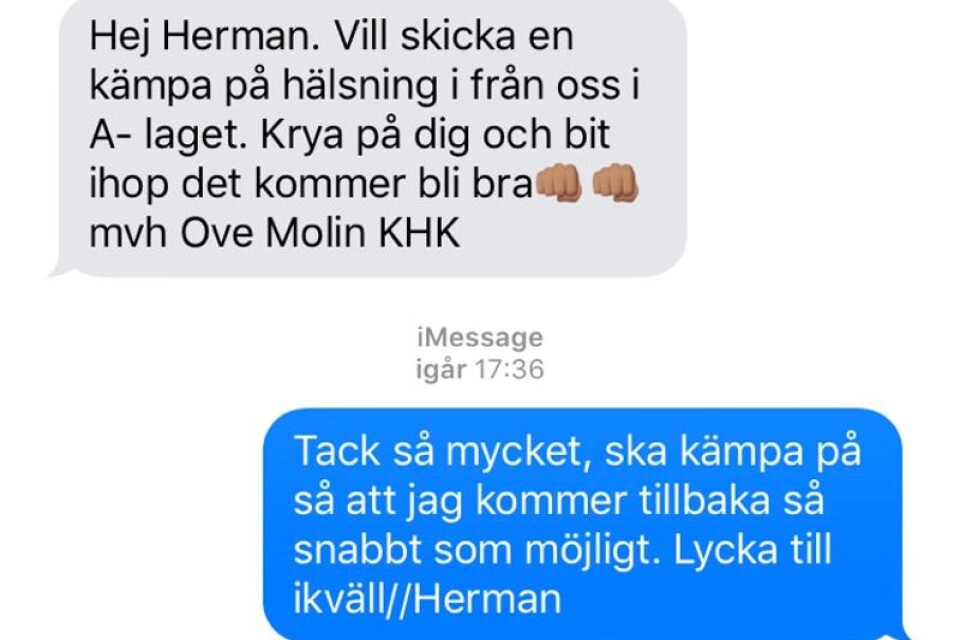 Ove Molin och Herman i sms-chat.