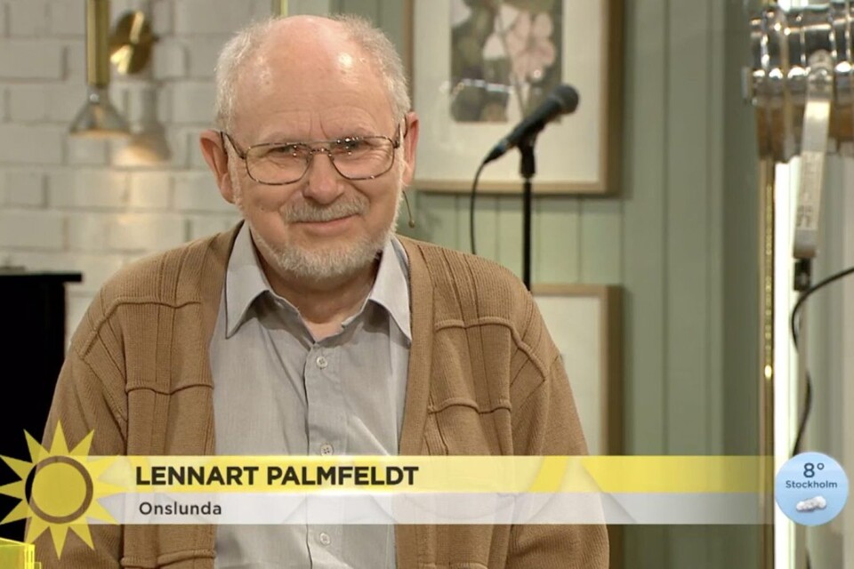Lennart Palmfeldt från Onslunda i tisdagens triss-skrap i TV4.