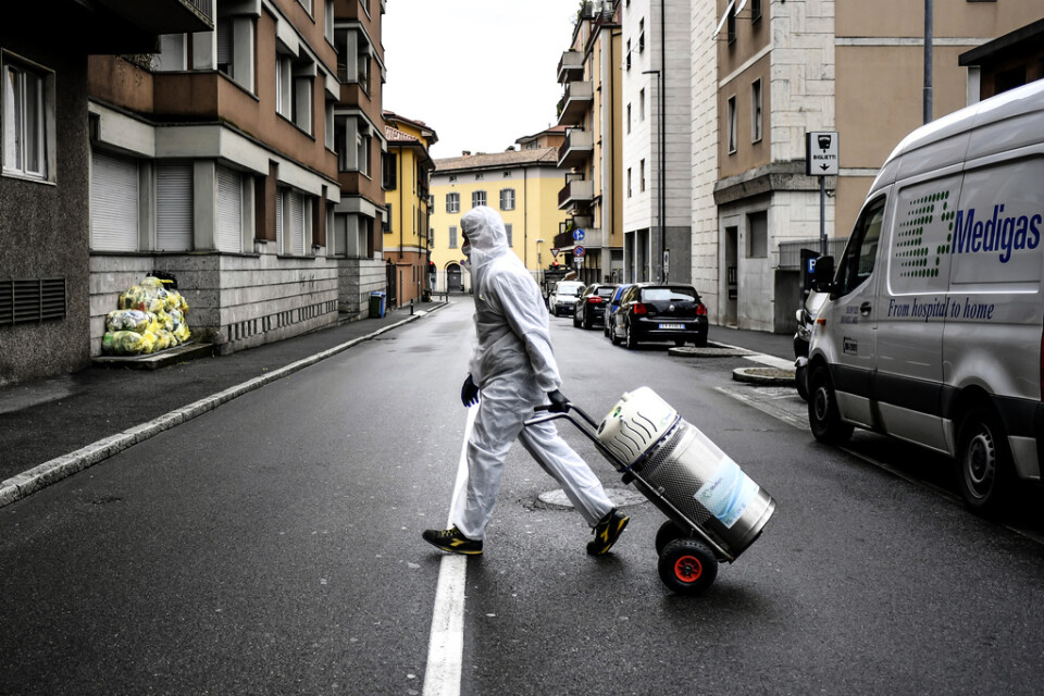 Medicinsk syrgas levereras till patienter i Bergamo. Arkivbild.