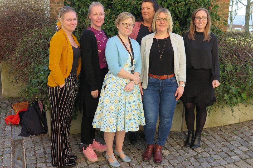 Den nya Killebomorganisationen består av bland andra Anna-Karin Bengtsson (t v), Pernilla Weirum, Heidi Laine, Ann-Louise Bolin, Angelina Jönsson samt samordnaren Sanna Persson.