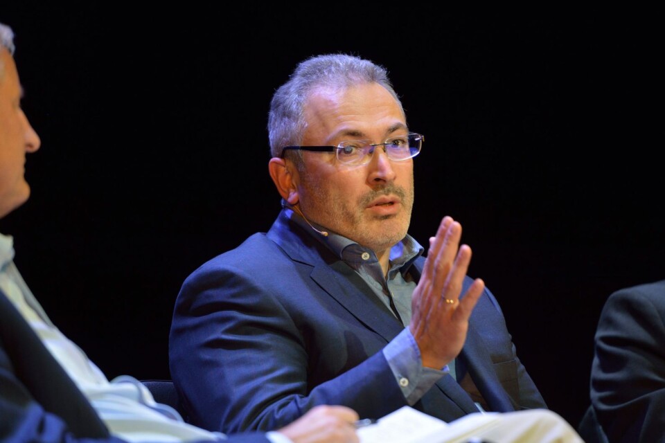 Michail Chodorkovskij under ett besök i Stockholm 2015.