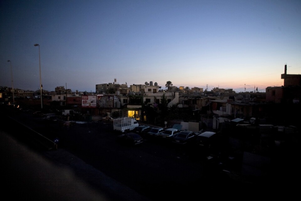 Beirutförorten Ouzai i mörker. Arkivbild.