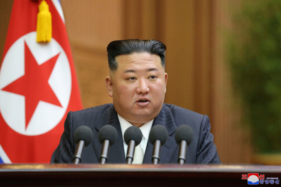 Kim Jong-Un i en bild från nordkoreanska regeringen.