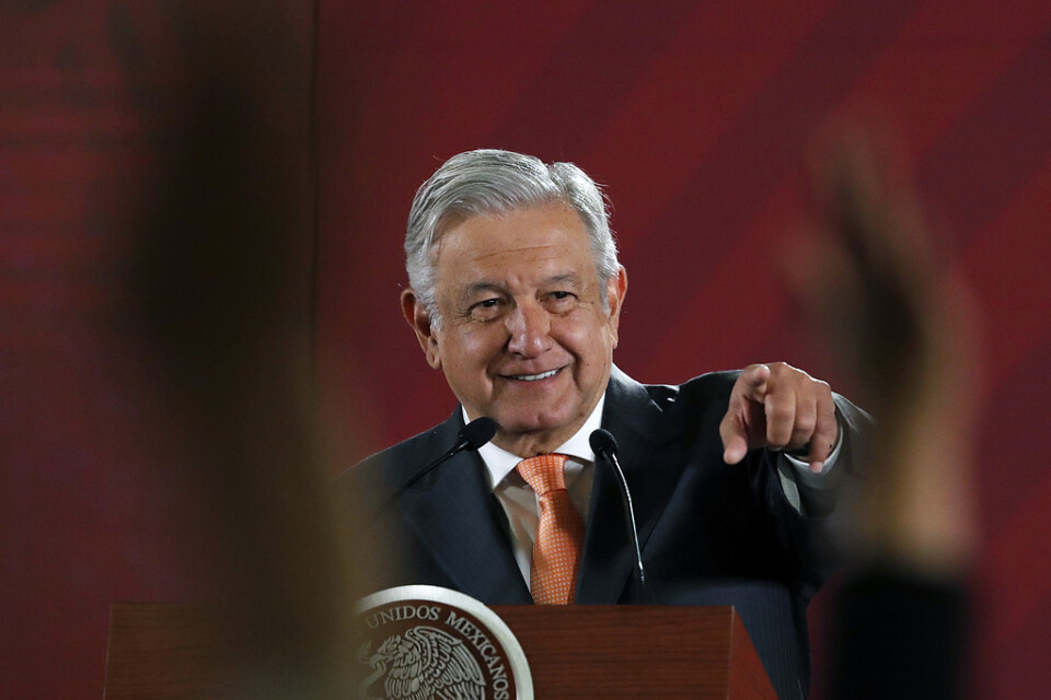 Mexikos president Andrés Manuel López Obrador på en presskonferens tidigare i april.