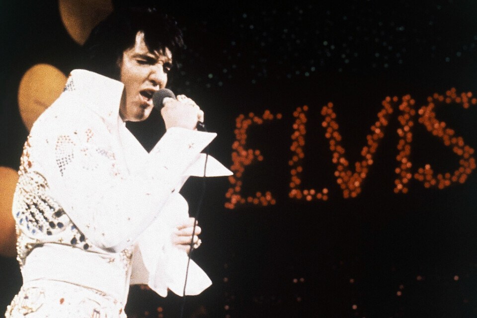 Elvis Presley vid en spelning i Memphis. Arkivbild.