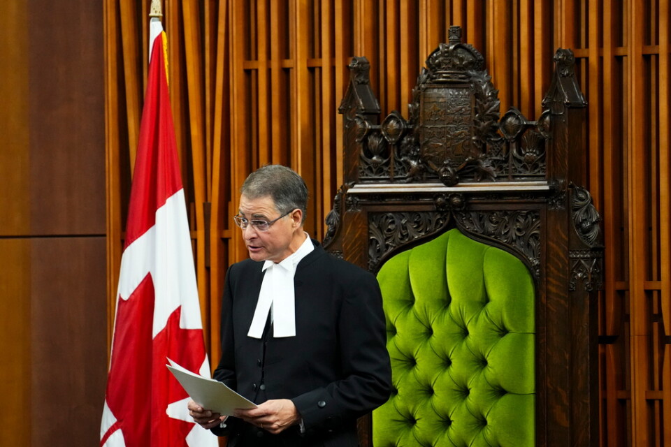 Talmannen i Kanadas underhus, Anthony Rota, har avgått. Bild från i fredags.