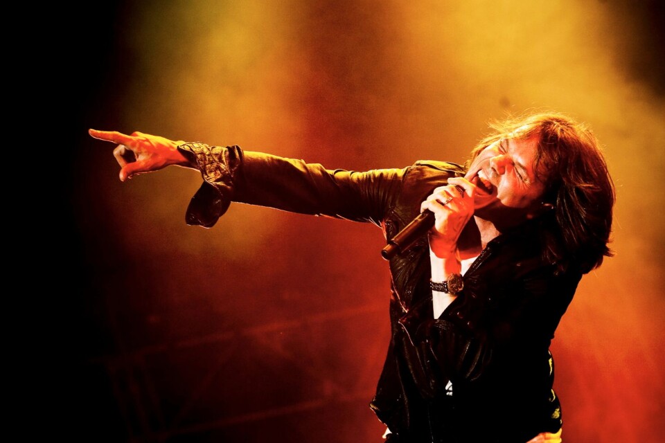 Europes sångare Joey Tempest på en bild från bandets besök i Svedala 2010.