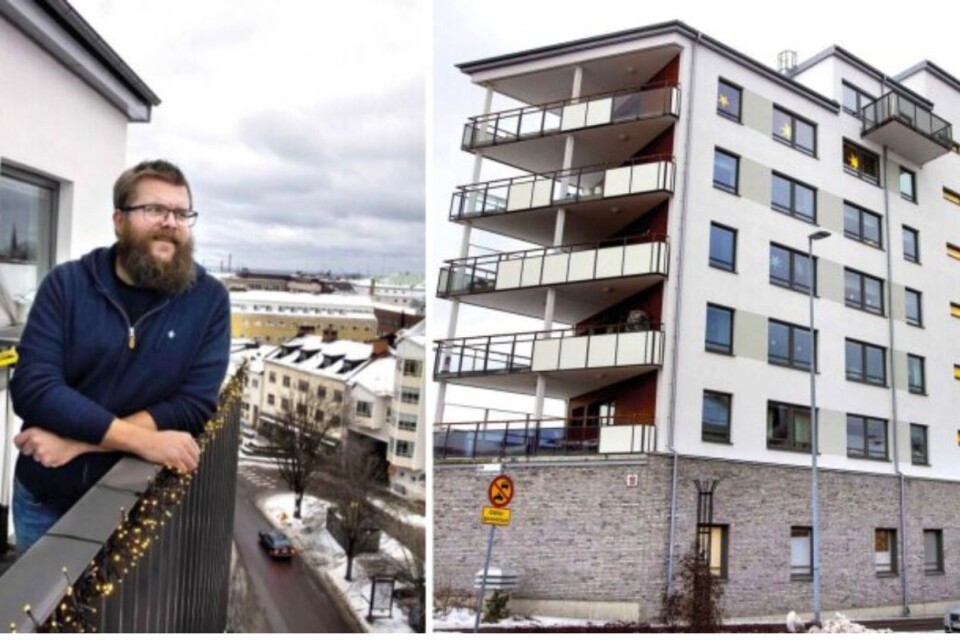 Nicklas Larsson bor i en lägenhet på sjunde våningen i Gripenhuset i centrum.