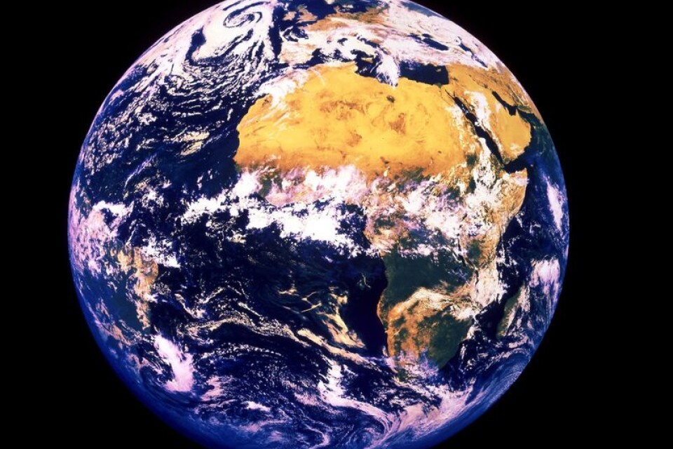 Satellitbild av jordklotet. Jordglob.