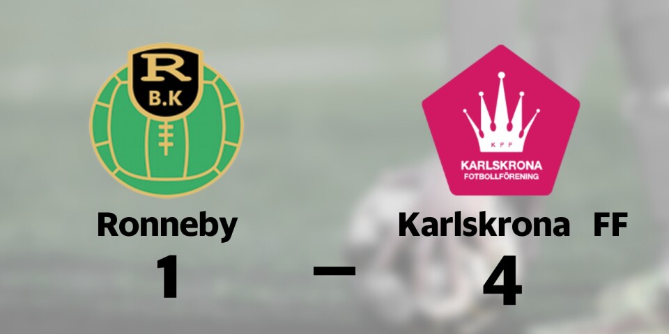 Karlskrona FF segrare borta mot Ronneby