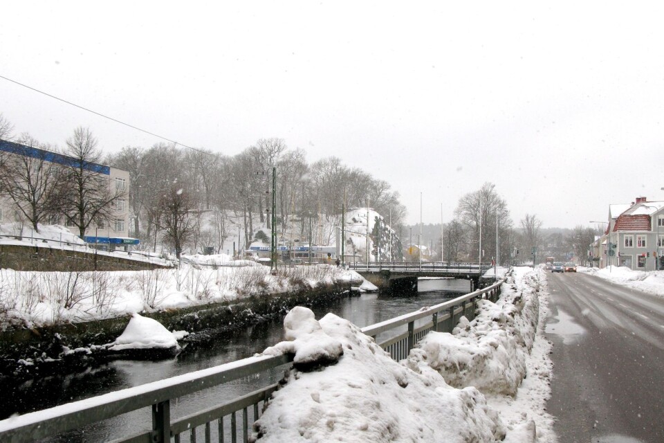 Snön ställde till det i Ronneby.