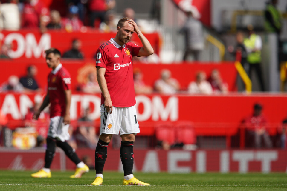 En bekymrad Christian Eriksen konstaterar att Manchester United börjar säsongen dåligt.