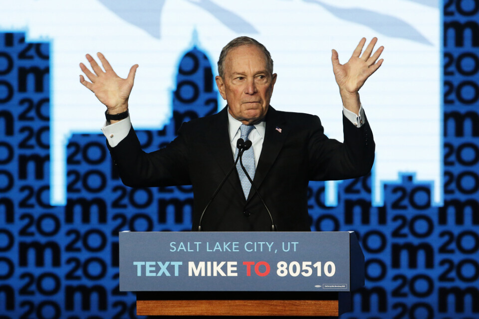 New Yorks förre borgmästare Mike Bloomberg gav sig sent in i kampen om Demokraternas presidentkandidatur och har satsat stort på supertisdagen. Här kampanjar han i Utah.